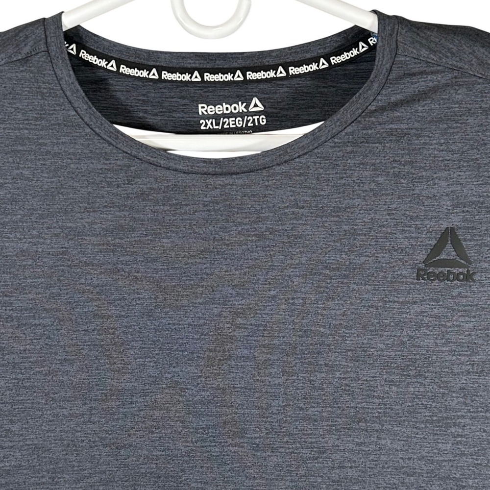 Reebok Mens 2XL Charcoal‎ Heather Grey Long Sleeve Performance Training Shirt